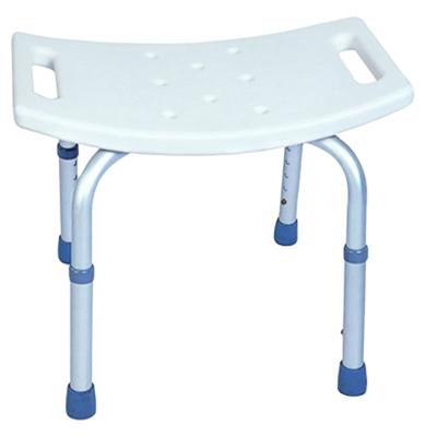 China Height Adjustable White Bathroom Shower Chair Aluminum Height-Adjustable Elderly And Disabled Shower Chair for sale