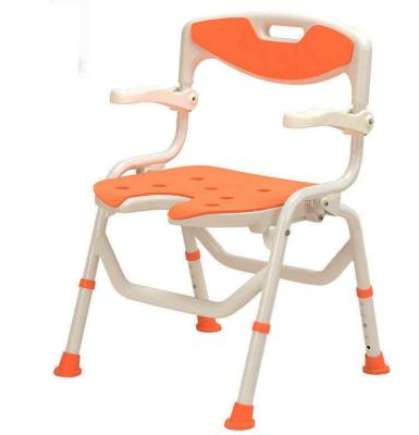 China Aluminum Stable Structure Wholesale Price 250LBS Rehabilitation Treatment Supplies Folding Shower Chair for sale