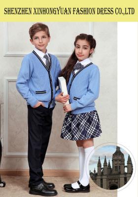 China Unisex Primary School Uniform Light Blue Student Sweater For Children for sale