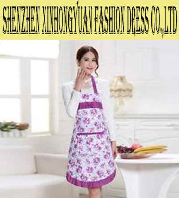 China Floral Pattern Chef Cook Uniform Breathable Cotton Aprons With Pockets for sale