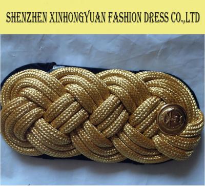 China Gold Rope Knitted Shoulder Epaulets For Army Uniforms / Police Epaulettes for sale