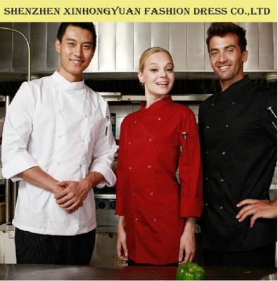 Chine Uniforme occidental de chef d'hôtel de style de tissu ignifuge/manteau blanc de chef à vendre