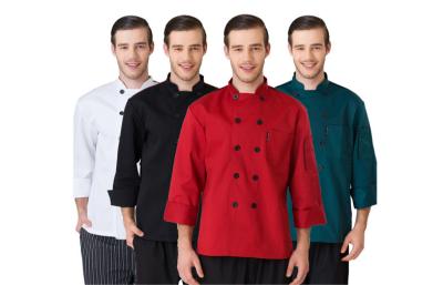 China Custom Four Color French Restaurant Chef Cook Uniform For Men XS - XXXL for sale