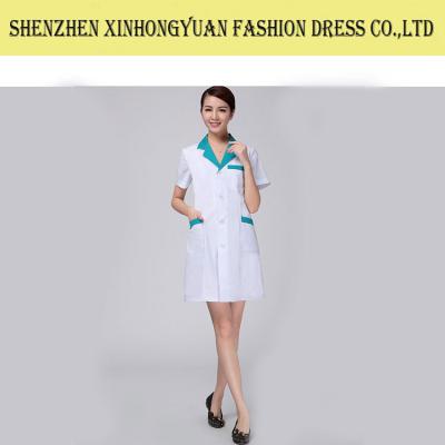 China White Nurse Uniforms Dresses Polyester Hospital Medical Scrubs Uniforms for sale