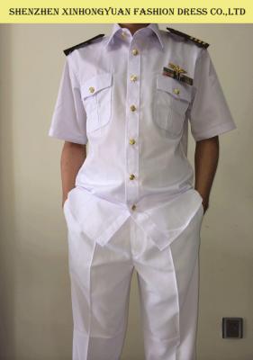 China Ventilate Cotton White Police Uniform Shirts With Trousers Government Civil Servant Clothing for sale