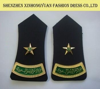 China OEM Fabric Embroidered Uniform Shoulder Boards Epaulettes For Military for sale