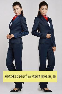 China Ladies Corporate Office Uniforms Womens Dress Suits With Shirt / Vest for sale