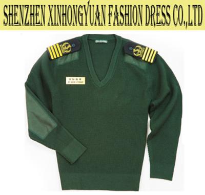 China Arm - Keeping Elastic Ventilate Sweater with Epaulette / Green Military Surplus Jersey Sweaters For Men for sale