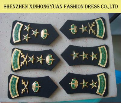 China Custom Gold Plated Metal Shoulder Epaulets , Army Shoulder Patches for sale