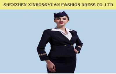 China De zwarte/Marineblauwe van de de Luchtvaartlijnstewardess van Rusland Kleding van de de Uniformensteward Te koop