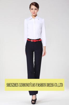 China Professional Corporate Office Uniforms , White Office Womens Dress Suits for sale