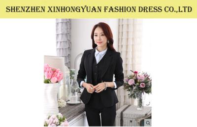 China Wool Long Sleeves Black Corporate Office Uniforms Female Business Suits for sale