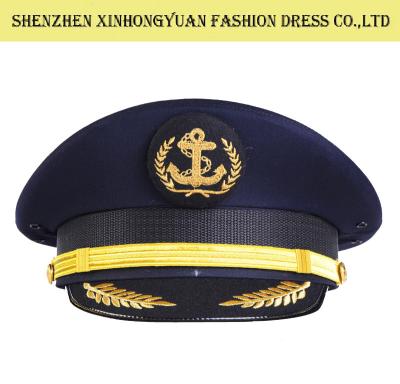 China Men Peaked Military Uniform Hats With Logo Printing Police Uniform Cap for sale