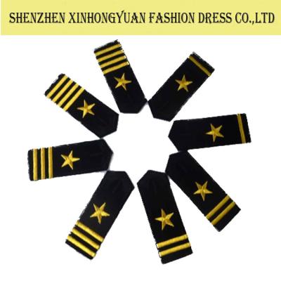 China Garment Gold Metallic / Embroidered Shoulder Epaulets for Uniforms Stick Badge for sale