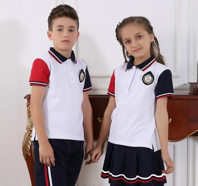 China Summer Wear Short Sleeve Plus Size School Uniforms White / Yellow for sale