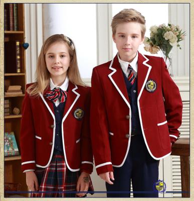 China Customized Primary School Uniform , Western Style Blazer Catholic School Uniforms for sale