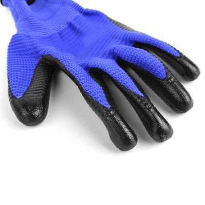 China Top Quality Hot Sale 13G Comfortable / Breathable Glove Comfortable / Breathable Nylon Nitrile Coated PU Gloves Palm Dipped Nylon Working Gloves for sale