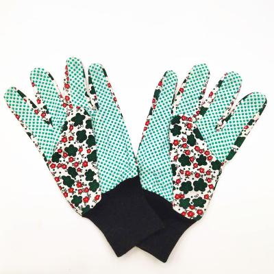 China Wolesale Comfortable/Breathable Shopper Garden Cotton Gloves Women Gardening PVC Working Dots Safety Glove for sale