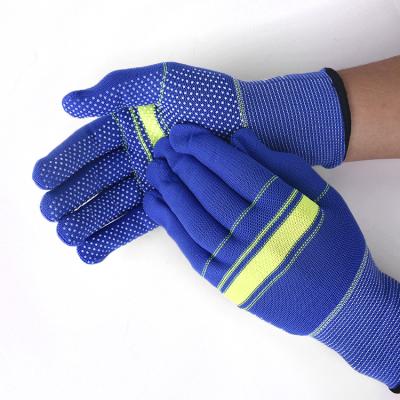 China Comfortable/Breathable New Arrive Factory Wholesale Cheap Blue 13G Polyester Safety Gloves With PVC Dots for sale