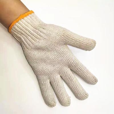 China Wholsale Cotton Fabric Comfortable/Breathable Cheap Working Gloves 7G 10 G 50Grams Natural White Working Cotton Gloves for sale