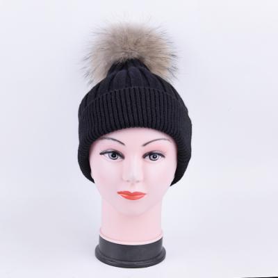 China COMMON Custom Colored Knitted Winter 100% Acrylic Hat With Replaceable Furry Ball for sale