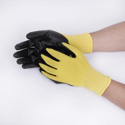 China Comfortable / Breathable Professional Customized 13G Nitrile Plam Dipped Nylon Work Glove for sale