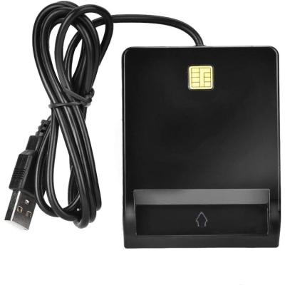 China Custom Printed Quality Electronic Devices Reader Memory Black USB ATM CAC SIM DNI IC ISO 7816 Smart Card Reader for sale