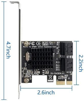 China pcie sata PCI-E desktop card add PCI Express SATA3.0 card to 4 SATA left III 6G expansion card for sale