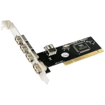 China Easy Installation 5 Port USB 2.0 480Mbps USB2 High-Speed ​​PCI Controller Adapter Card for sale