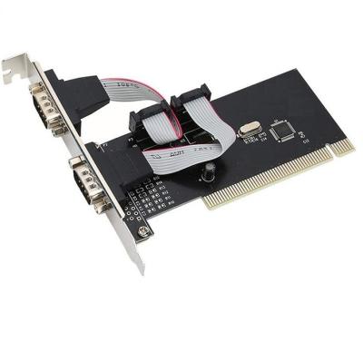 China PCI IRQ Sharing PCI Serial Card Dual Port PCI to DB9 RS232 COM Port Expansion Adapter for Desktop PC for sale