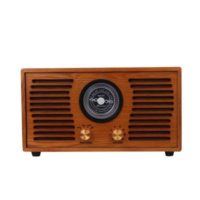 China Vintage PORTABLE wooden radio with BT and built-in home stereo speakers fm radio for sale