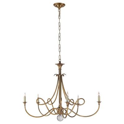 China Custom wholesale modern adjustable top factory personality curve living room dual-use copper chandelier American full suction for sale