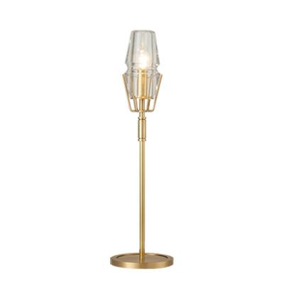 China Postmodern Contemporary Decorative Home Study Table Lamp Italian Clear Solid Brass Glass Lamp for sale