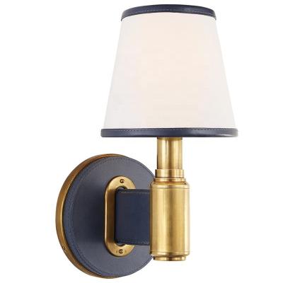 China Modern Hotel Bedroom Bedside Lighting Reading Lamp Fabric Body LED Luminous Leather Wall Lamp Modern for sale