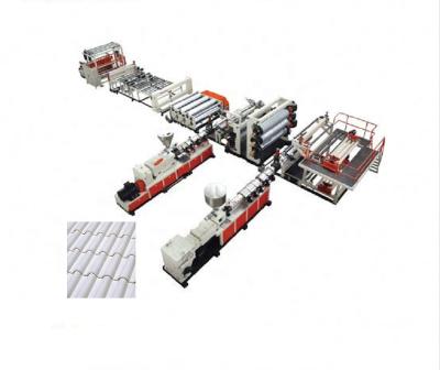 China PVC+ASA Glazed Tile Sheet And Cover Sheet Plastic Double Screw Extrusion Line Extruder for sale