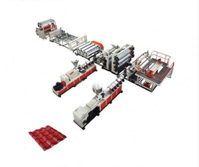 China Hot Sale Sheet PVC +ASA Corrugated Glazed Tile And Sheet Plastic Extruder Sheet Extrusion Line for sale