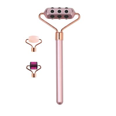 China Face lift 6 in 1 microneedling roller massager 3d microneedling body massager mounted quartz roller massager for sale