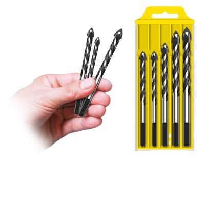 China Factory Wholesale Multifunctional Ceramic Tile Shank 5Pcs Black Multifunctional Drill Bit Set Drill Bit Twists Triangular Bit for sale