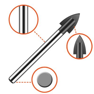 China Efficient Carbide Triangle Triangle Multifunctional Circular Post Bit Ceramic Glass Tip For Tile Leg Glass Drill Bit for sale