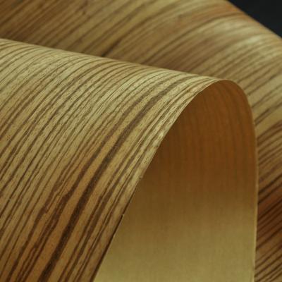 China 2018 New Product Natural Zebrano Flexible Craft Furniture Paper Back Wood Veneer Stock Available for sale