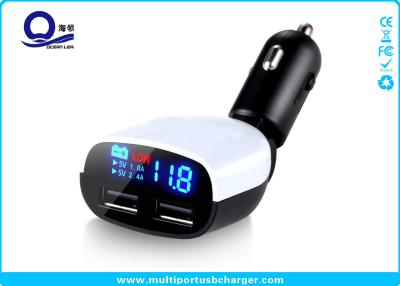 China Monitor de voltaje blanco del cargador del coche del cargador 3.4a del coche del Usb del puerto dual/cargador USB automotriz en venta