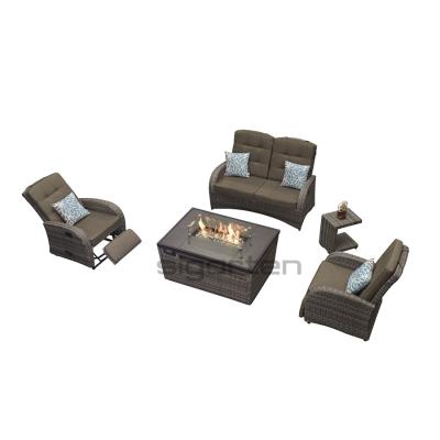 China Sigarten Furniture Modern High Quality Outdoor Patio Furniture Luxury Outdoor Propane Fire Pits Garden Sofas for sale