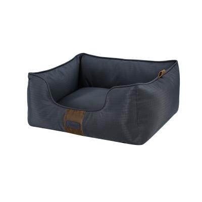 China Travel Accessories Cama Perro Luxury Waterproof Dog Beds Bite Resistant Dark Gray Rectangular Dog Bed for sale