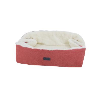 China Hot Selling Travel Anti Worry Nest Bed Square Pet New Foldable Pets Beds With Fluffy Tent for sale