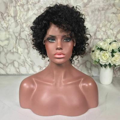 China Indian Pixie Curly Lace Front Wig 130denisty Bob Wig Natural Color Free Shipping Pixie Cut Short Full Lace Curly Wig Virgin Hair for sale