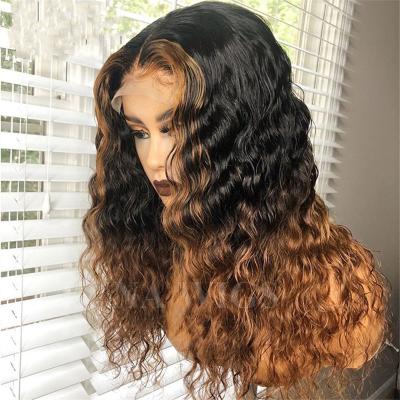 China Highlight 2years Long Lasting Ombre Colored Lace Front Cheap Brazilian Curly Lace Front Human Hair Wigs 13x6 Colored Women Virgin Hair Wigs For for sale