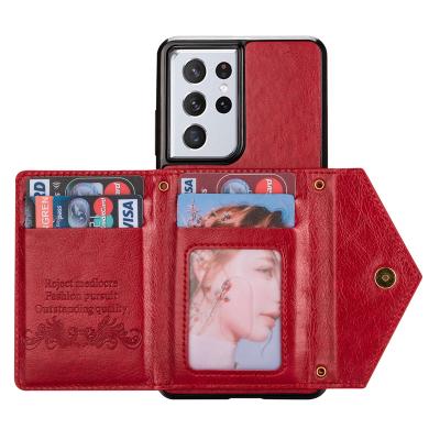 China Fe S21 Ultra S20 S21 Wallet Flip Case For Samsung Galaxy S20 Plus Leather Phone Case Stand Holder Zipper Wallet Card Slots Stand Fe for sale