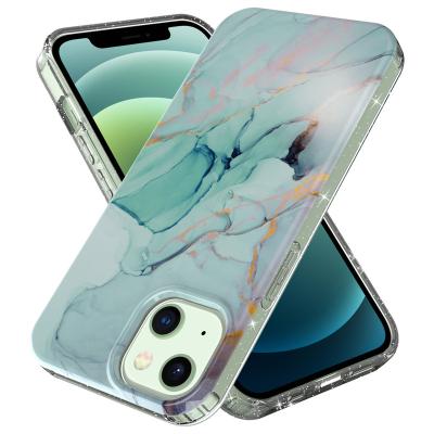 China Marble Patterned Anti-drop Phone Case For Apple Iphone 13 13 pro 13 pro Max Card Rohs Luxury Retail Package Gold Glitter TPU 1 pcs OEM/ODM for sale