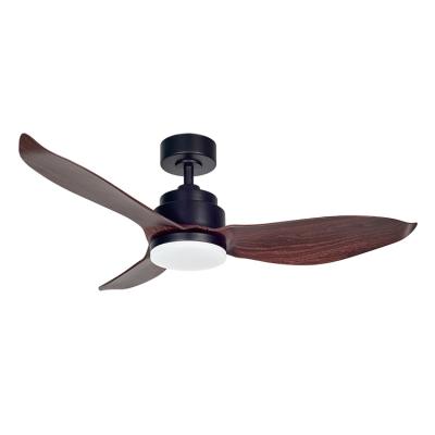 China Tuya App/Reversible/6 Speed/Alexa/Google ceiling fan wooden grain LED light fan 52 46 36 inch 3 blade Remote Control for Home DC Motor Tuya App Control for sale