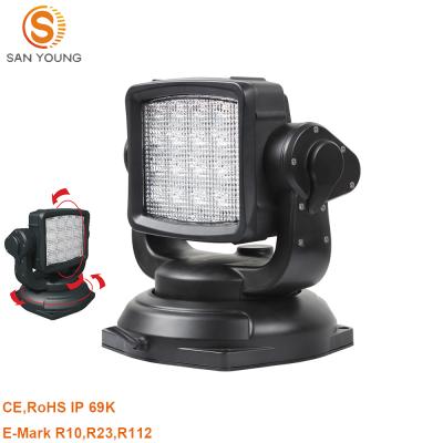 China ROUTE Magnet 80w Base High Power Marine Rescue Searching Vehicle Mounted Boat Sky Search Light Rotating LED Remote Control Searchlight for sale